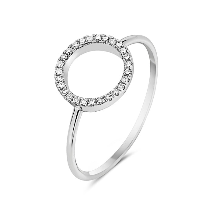 14k White Gold Diamond Circle Ring