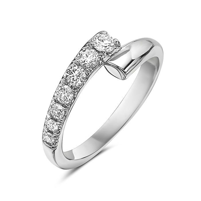 14k White Gold Diamond Twist Ring