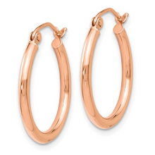 Load image into Gallery viewer, 14k Rose Gold Polished Hoop Earrings
