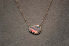 Load image into Gallery viewer, 14k Rose Gold Black Opal and Diamond Pendant with Extender
