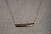 Load image into Gallery viewer, 14k Rose Gold Single Name Plate Pendant with a Diamond
