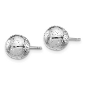 Sterling Silver Rhodium Plated Radiant Essence Ball Post Earrings