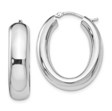 Load image into Gallery viewer, Sterling Silver Oval Hoop Earrings
