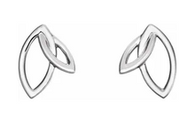 Load image into Gallery viewer, Sterling Silver Double Leaf Shape Earrings
