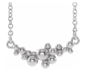 Sterling Silver Scattered Bead Necklace