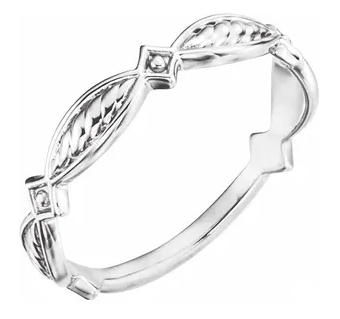 Sterling Silver Alternating Square and Oval Stackable Ring