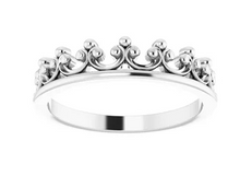 Load image into Gallery viewer, Sterling Silver Crown Stackable Ring
