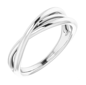 Sterling Silver Criss-Cross Stackable Ring