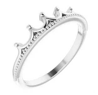 Sterling Silver Crown Stackable Ring