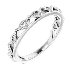Sterling Silver Crown Inspired Stackable Ring