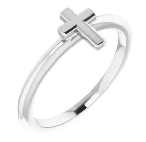 Sterling Silver Stackable Cross Ring