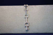 Load image into Gallery viewer, 14k White Gold Diamond Square and Coil Bracelet

