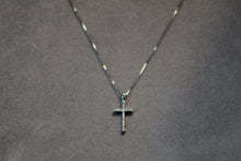 Load image into Gallery viewer, 14k White Gold Small Diamond Cross Pendant
