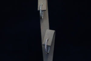 14k White Gold Diamond Inside Outside Hoop Earrings