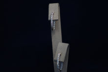 Load image into Gallery viewer, 14k White Gold Diamond Inside Outside Hoop Earrings
