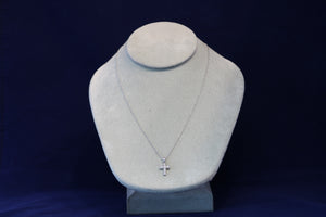 14k White Gold Diamond Cross Pendant