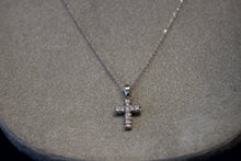 Load image into Gallery viewer, 14k White Gold Diamond Cross Pendant

