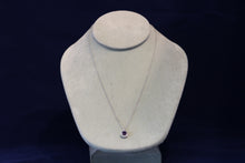 Load image into Gallery viewer, 14k White Gold Round Single Halo Pendant with an Amethyst Stone
