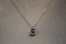 Load image into Gallery viewer, 14k White Gold Pendant Semi-Mount for a 6x4 Amethyst with Diamonds
