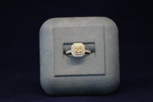 14k White Gold Yellow Diamond Engagement Ring