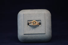 Load image into Gallery viewer, 14k Two Tone with White and Rose Gold Diamond Halo Engagement Ring
