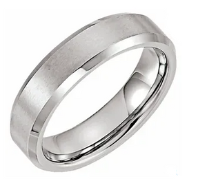 Dura Tungsten Polished Beveled Band (6mm)