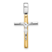 Load image into Gallery viewer, 14k Yellow and White Gold Crucifix Pendant
