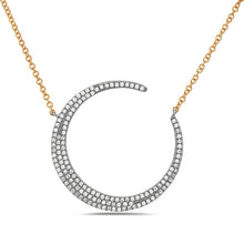 Load image into Gallery viewer, 14k White Gold Diamond Crescent Moon Pendant
