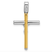 Load image into Gallery viewer, 14k Yellow and White Gold Polished Crucifix Pendant
