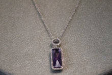 Load image into Gallery viewer, 14k White Gold Diamond and Amethyst Pendant
