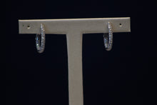 Load image into Gallery viewer, 14k White Gold Diamond U-Shaped Hoop Earrings
