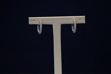 Load image into Gallery viewer, 14k White Gold Diamond U-Shaped Hoop Earrings
