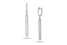 Load image into Gallery viewer, 14k White Gold Diamond Oval Drop Earrings

