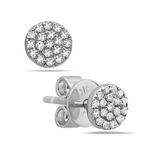 Load image into Gallery viewer, 14k White Gold Round Diamond Earrings
