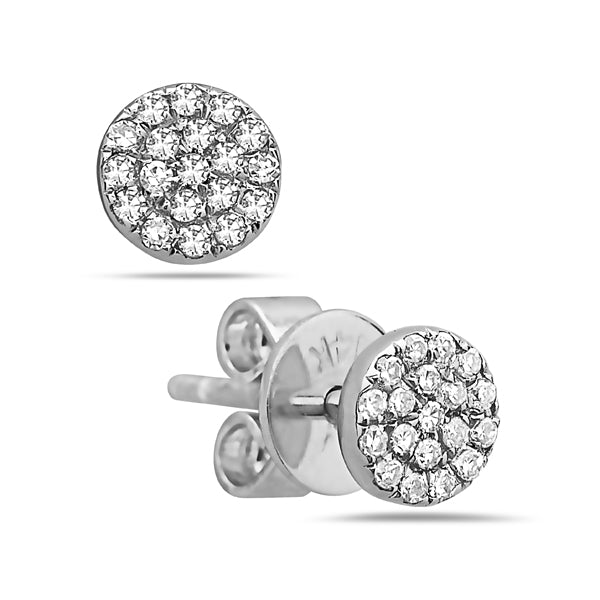 14k White Gold Round Diamond Earrings