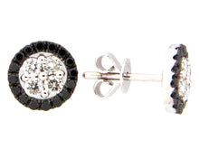 Load image into Gallery viewer, 14k White Gold Black &amp; White Diamond Earrings
