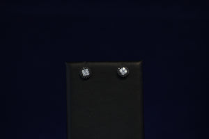 14k White Gold Black & White Diamond Earrings