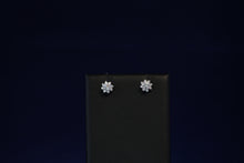 Load image into Gallery viewer, 14k White Gold Diamond Flower Stud Earrings
