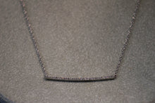 Load image into Gallery viewer, 14k White Gold Medium Diamond Bar Necklace

