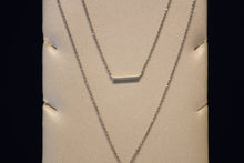 Load image into Gallery viewer, 14k White Gold Diamond Vertical and 14k White Gold Horizontal Bar Necklace with Extender
