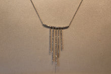 Load image into Gallery viewer, 14k White Gold Diamond Tassle Necklace
