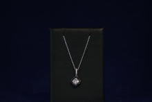 Load image into Gallery viewer, 14k White Gold Diamond Cluster Pendant with Black Diamond Halo
