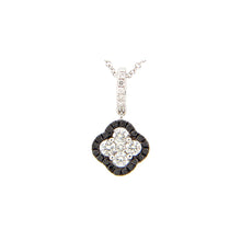 Load image into Gallery viewer, 14k White Gold Diamond Cluster Pendant with Black Diamond Halo
