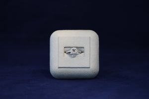 14k White Gold Diamond Engagement Ring Halo Setting