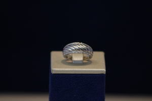 14k White Gold Diamond Dome Ring