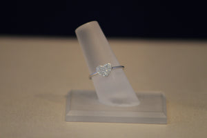 14k White Gold Heart Shaped Diamond Cluster Ring