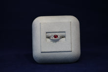 Load image into Gallery viewer, 14k White Gold Princess Cut Ruby and Diamond Ring
