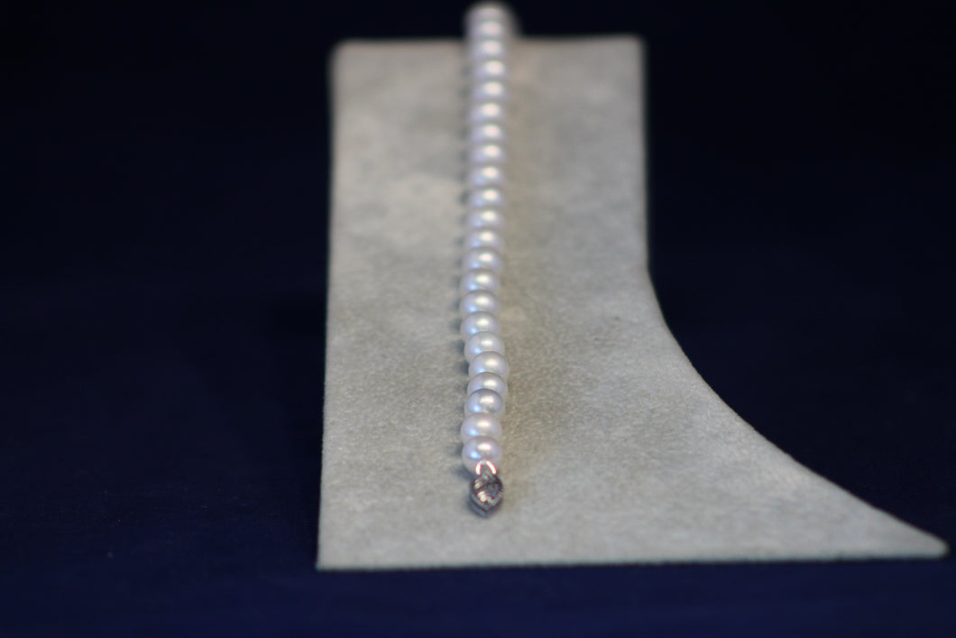 Eight Inch Strand of 6.5mm Saltwater Cultured Pearls with a 14k White Gold Clasp