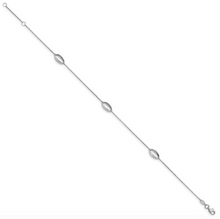 Load image into Gallery viewer, 14k White Gold Oval Station Polished 10&quot; Anklet
