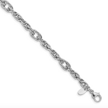 Load image into Gallery viewer, 14k White Gold Polished Multi-Circle Twisted Link 7.5&quot; Bracelet
